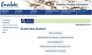 Screenshot of online modules