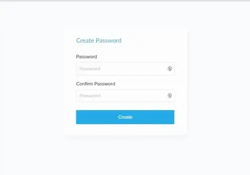 Screenshot of Create Password screen